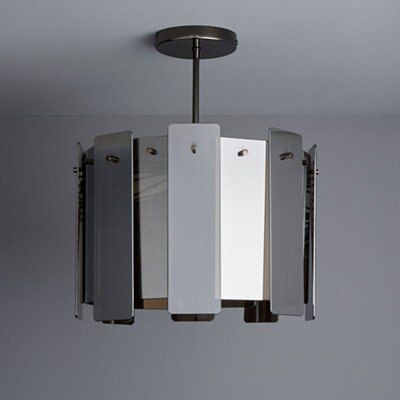 Colours Jaulli Glass & metal Silver effect 3 Lamp Ceiling light