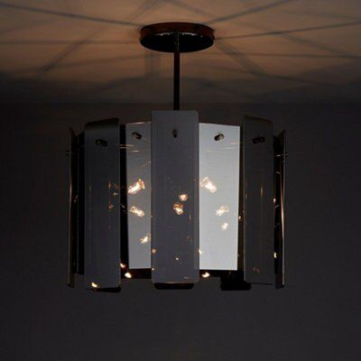 Colours Jaulli Glass & metal Silver effect 3 Lamp Ceiling light
