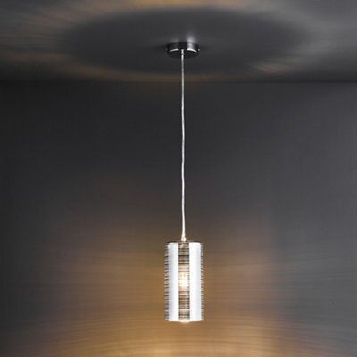 Colours Jojo Glass & metal Chrome effect Ceiling light