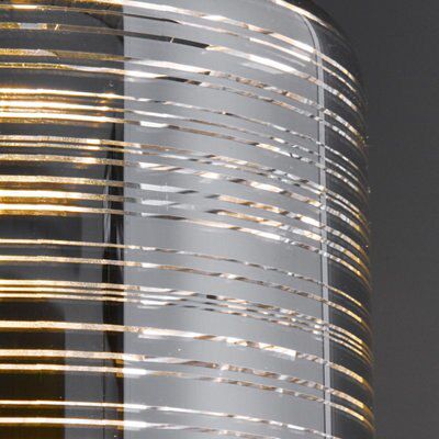 Colours Jojo Glass & metal Chrome effect Ceiling light