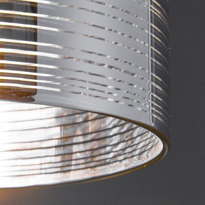 Colours Jojo Glass & metal Chrome effect Ceiling light