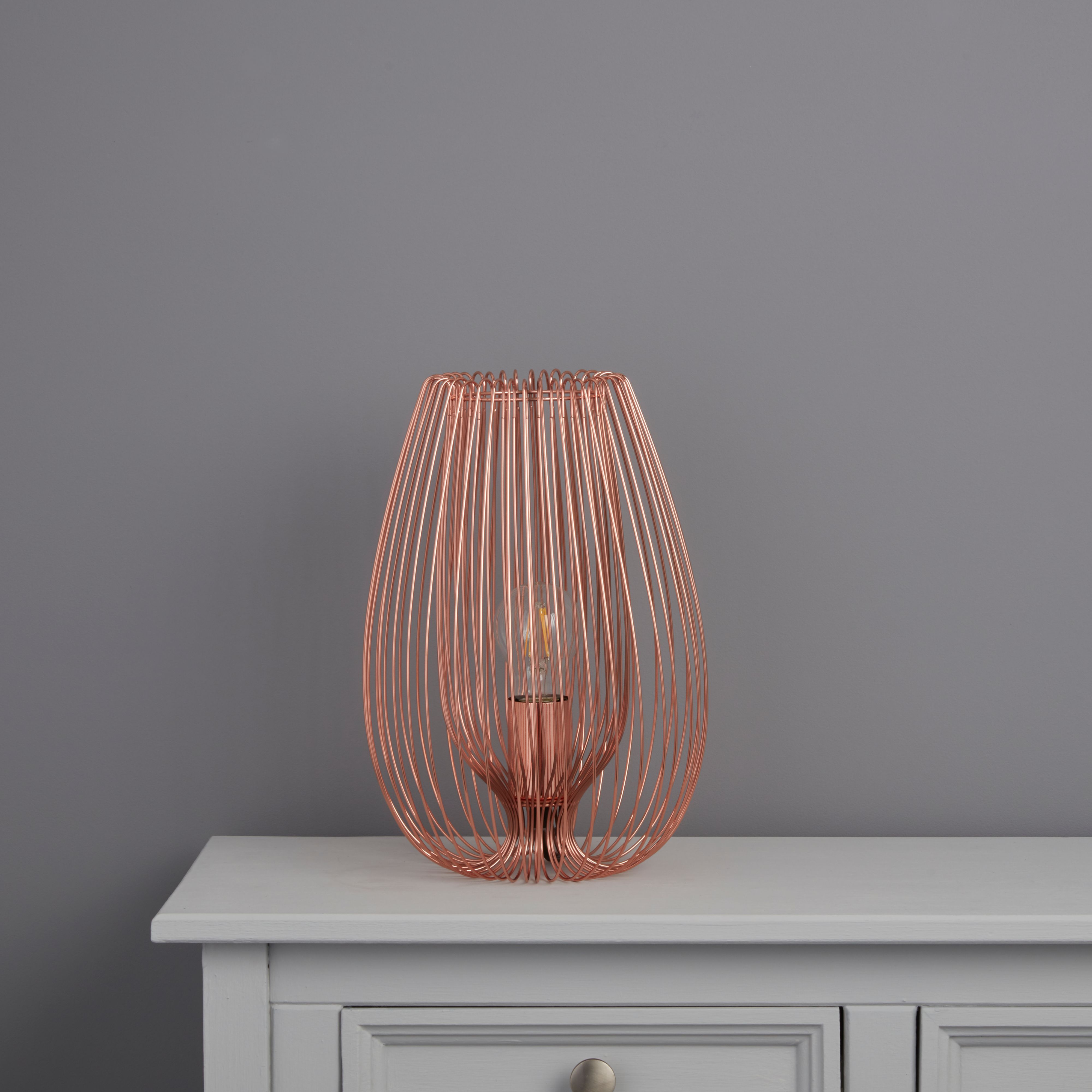 Colours Jonas Modern Copper effect Table lamp