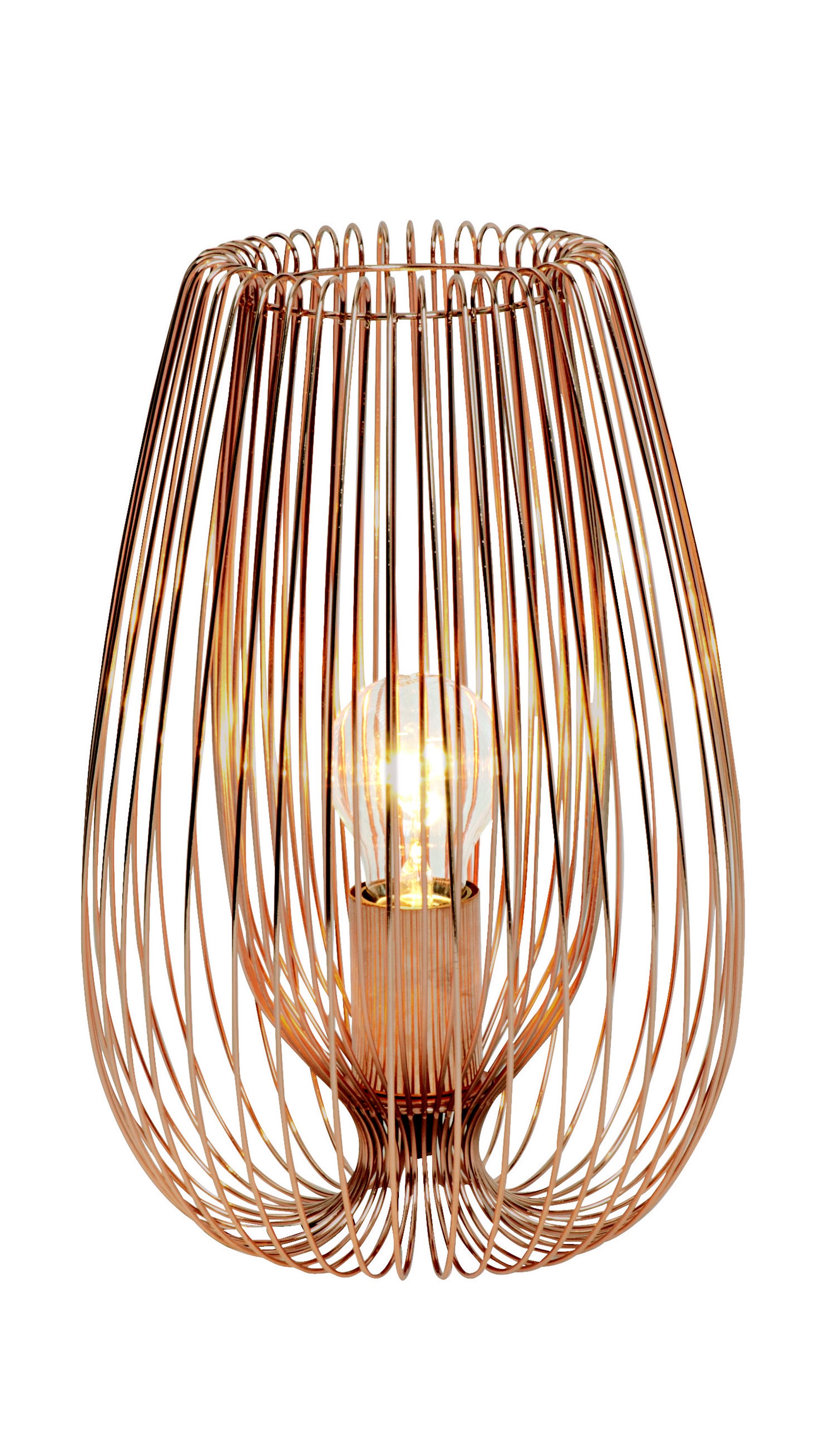 Colours Jonas Modern Copper effect Table lamp