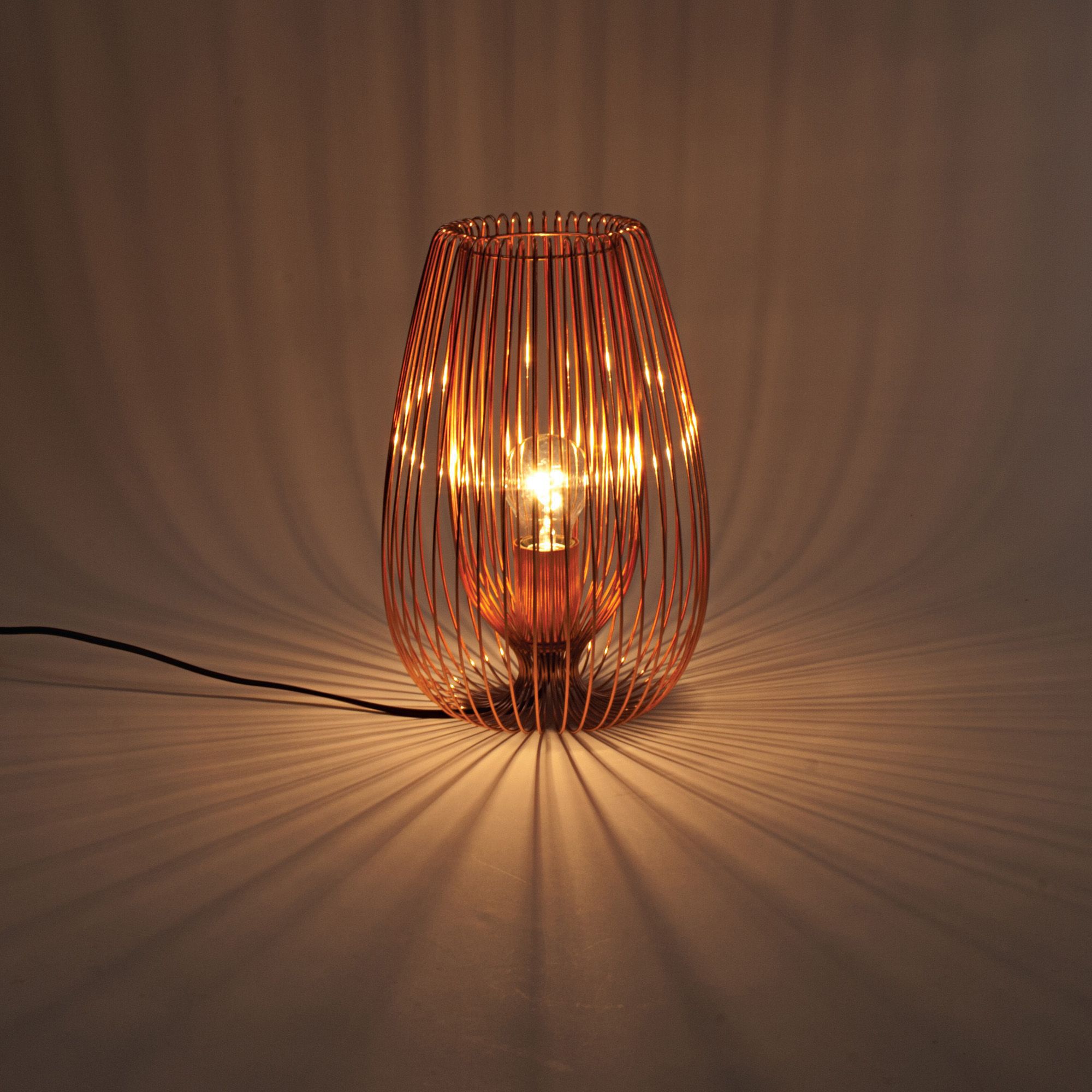 Colours Jonas Modern Copper effect Table lamp