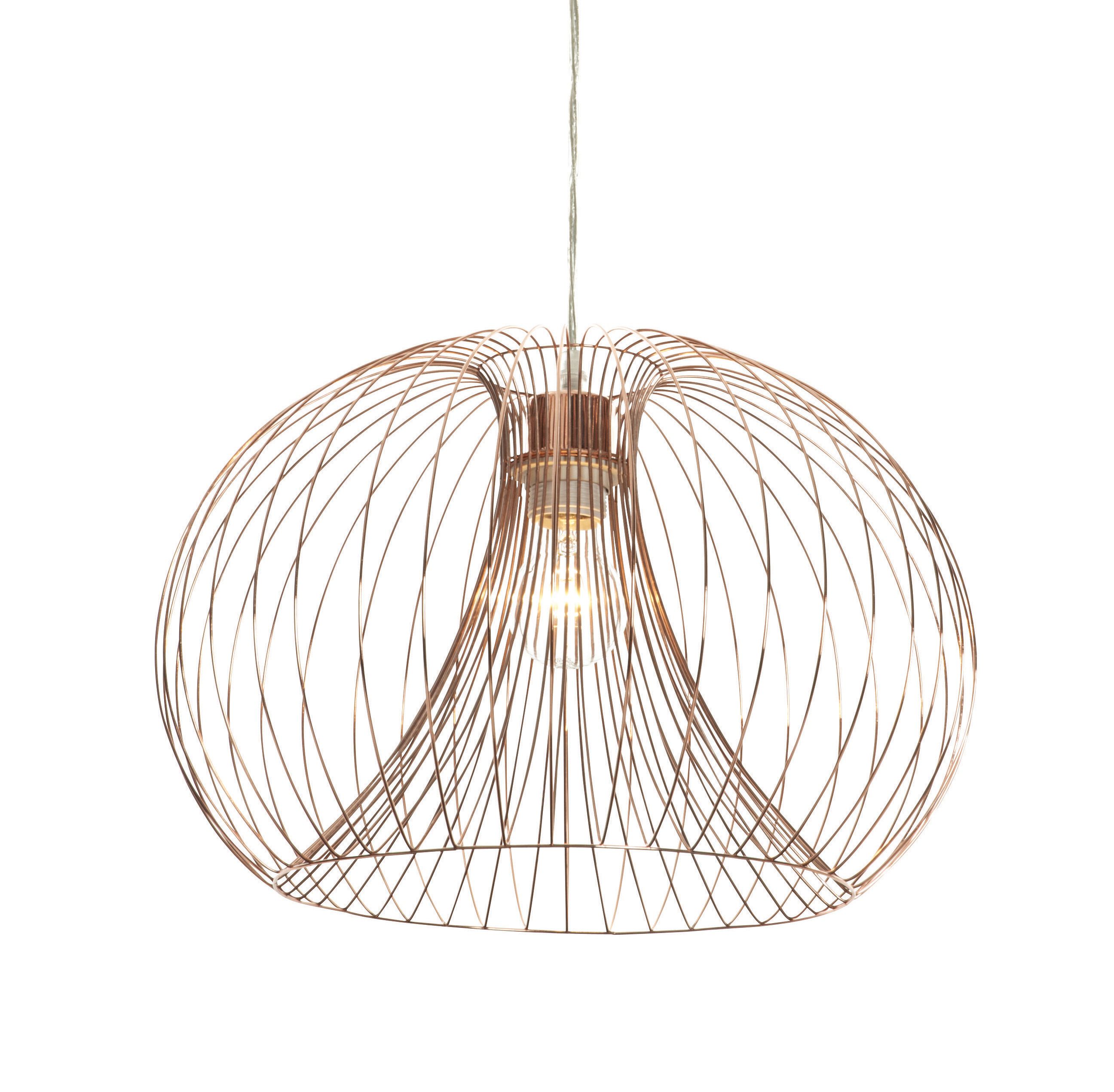 Colours Jonas Pendant Copper effect Pendant ceiling light, (Dia)400mm