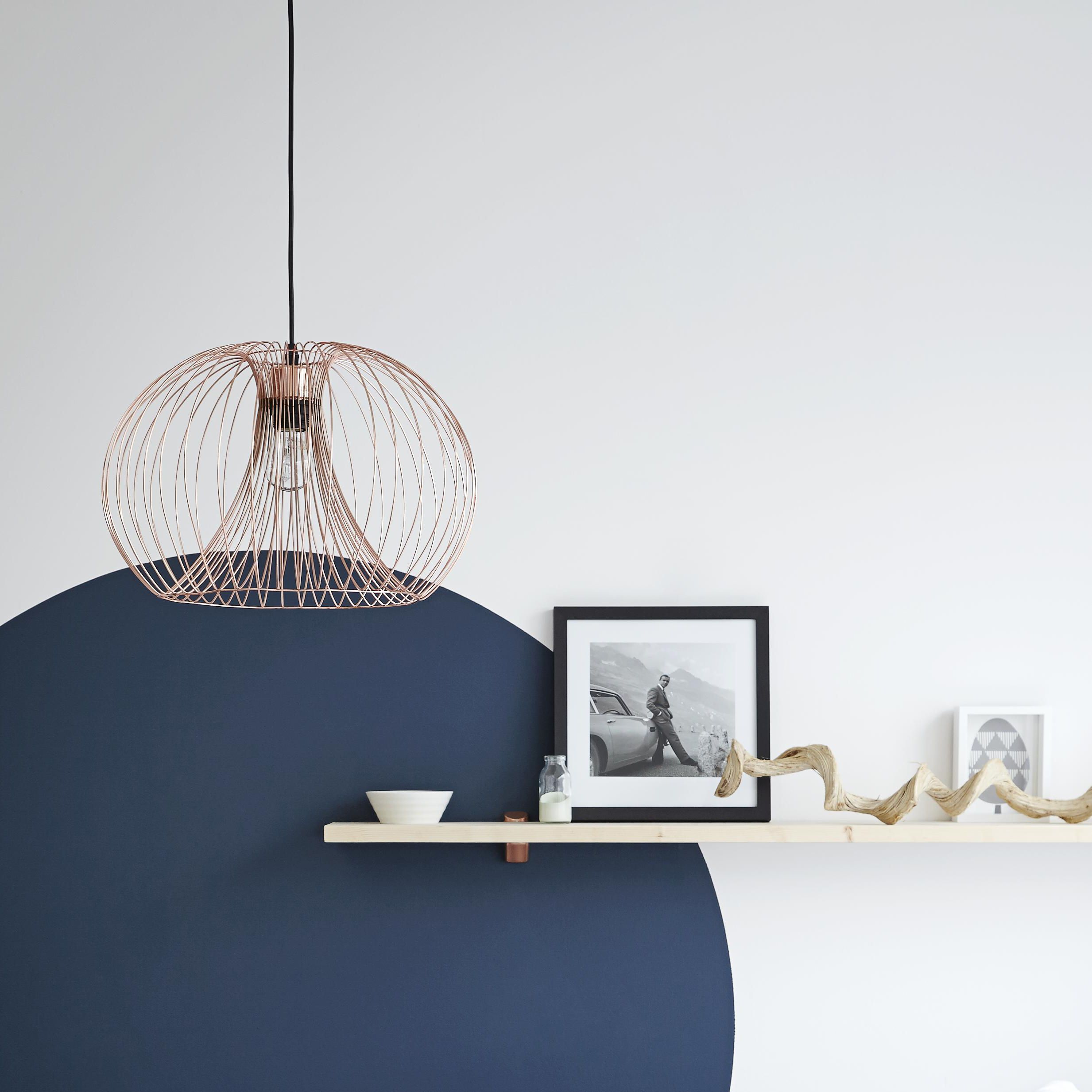 Colours Jonas Pendant Copper effect Pendant ceiling light, (Dia)400mm