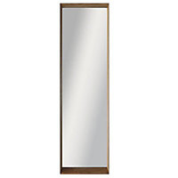 Colours Kahiwa Natural Oak effect Rectangular Framed mirror, (H)122cm (W)32cm