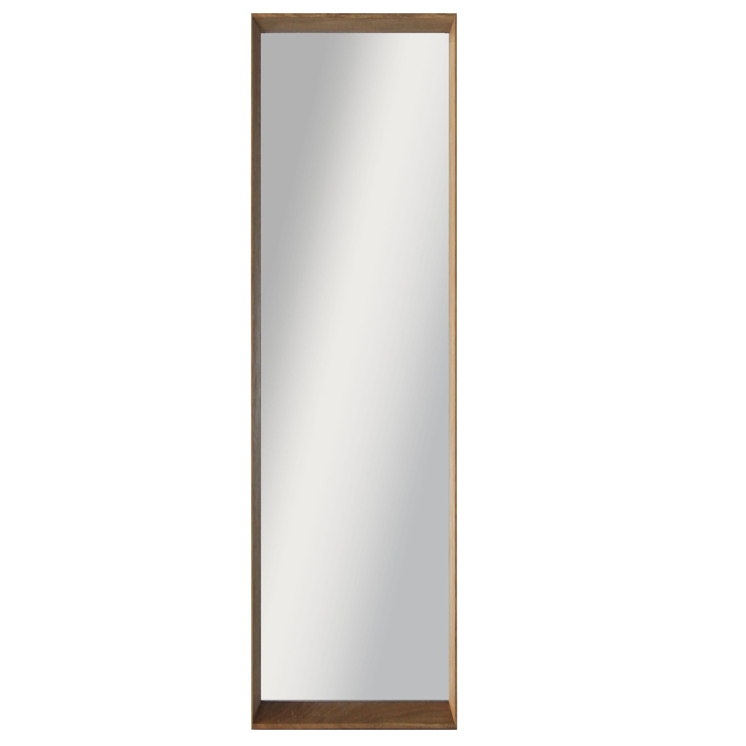 Colours Kahiwa Oak effect Rectangular Framed Mirror (H)122cm (W)32cm ...