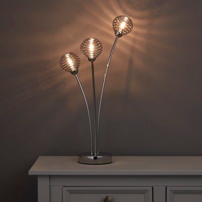 Colours Karli Matt Chrome effect Halogen Table lamp