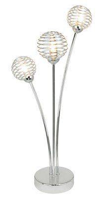 Colours Karli Matt Chrome effect Halogen Table lamp