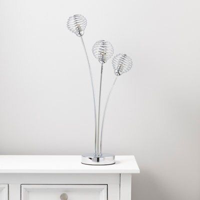 Colours Karli Matt Chrome effect Halogen Table lamp