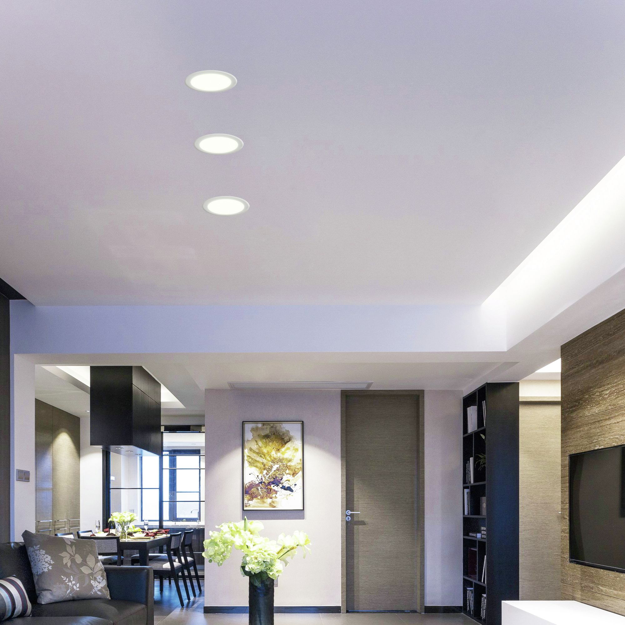 Colours Karluk White Non-adjustable LED Warm white & neutral white Downlight 16.5W IP65