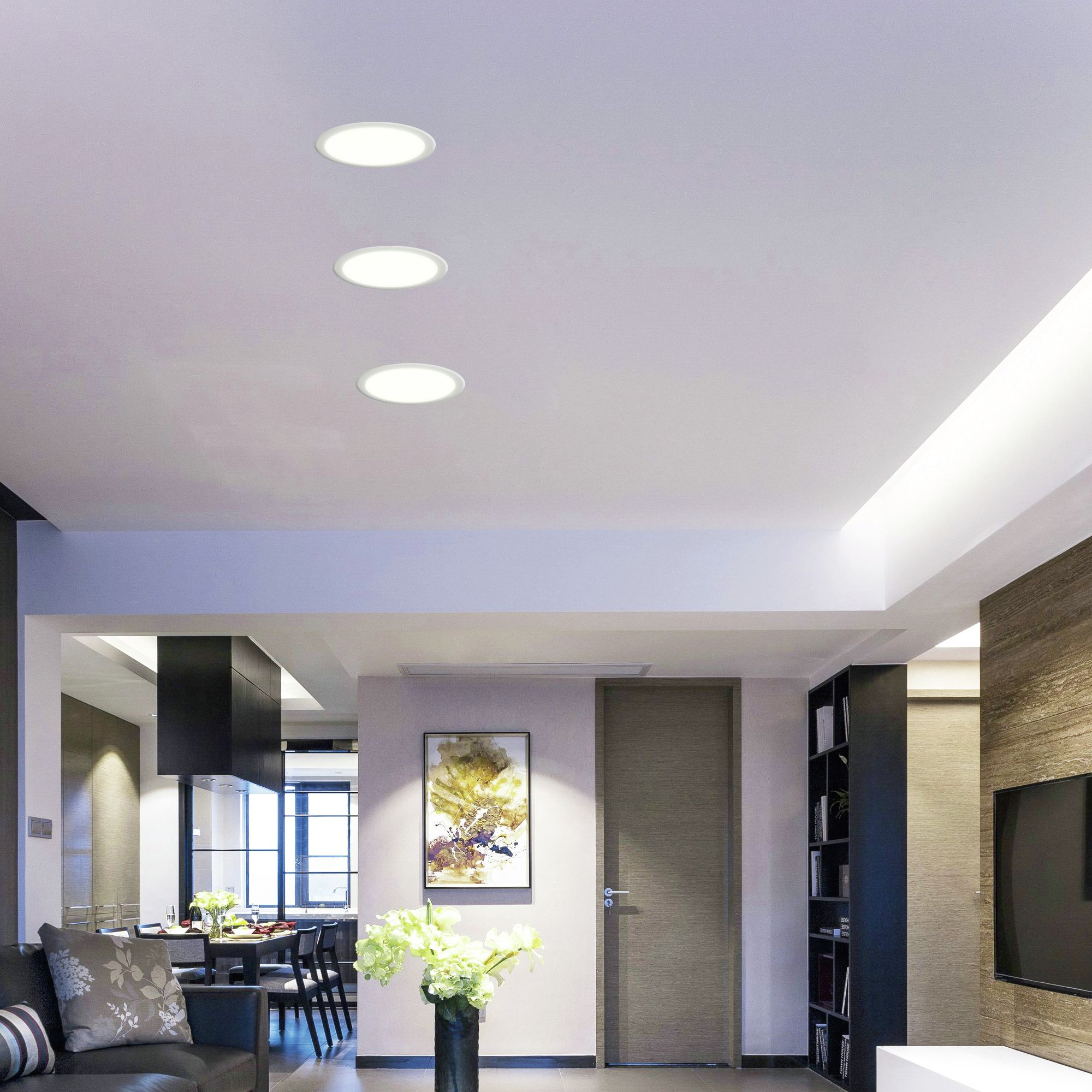 Colours Karluk White Non-adjustable LED Warm white & neutral white Downlight 21.5W IP65