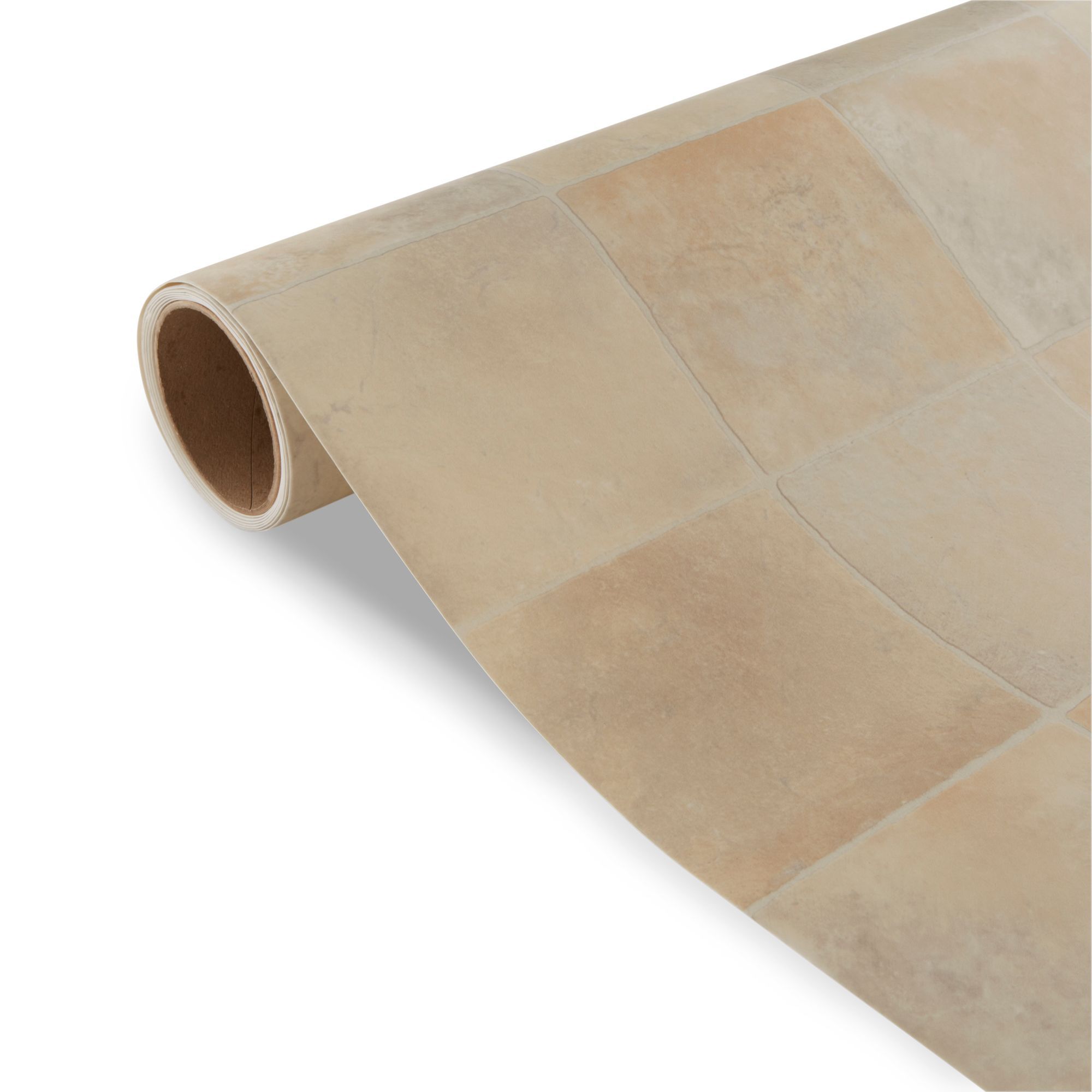 Colours Kennedy Beige Tile effect Vinyl flooring, 6m²