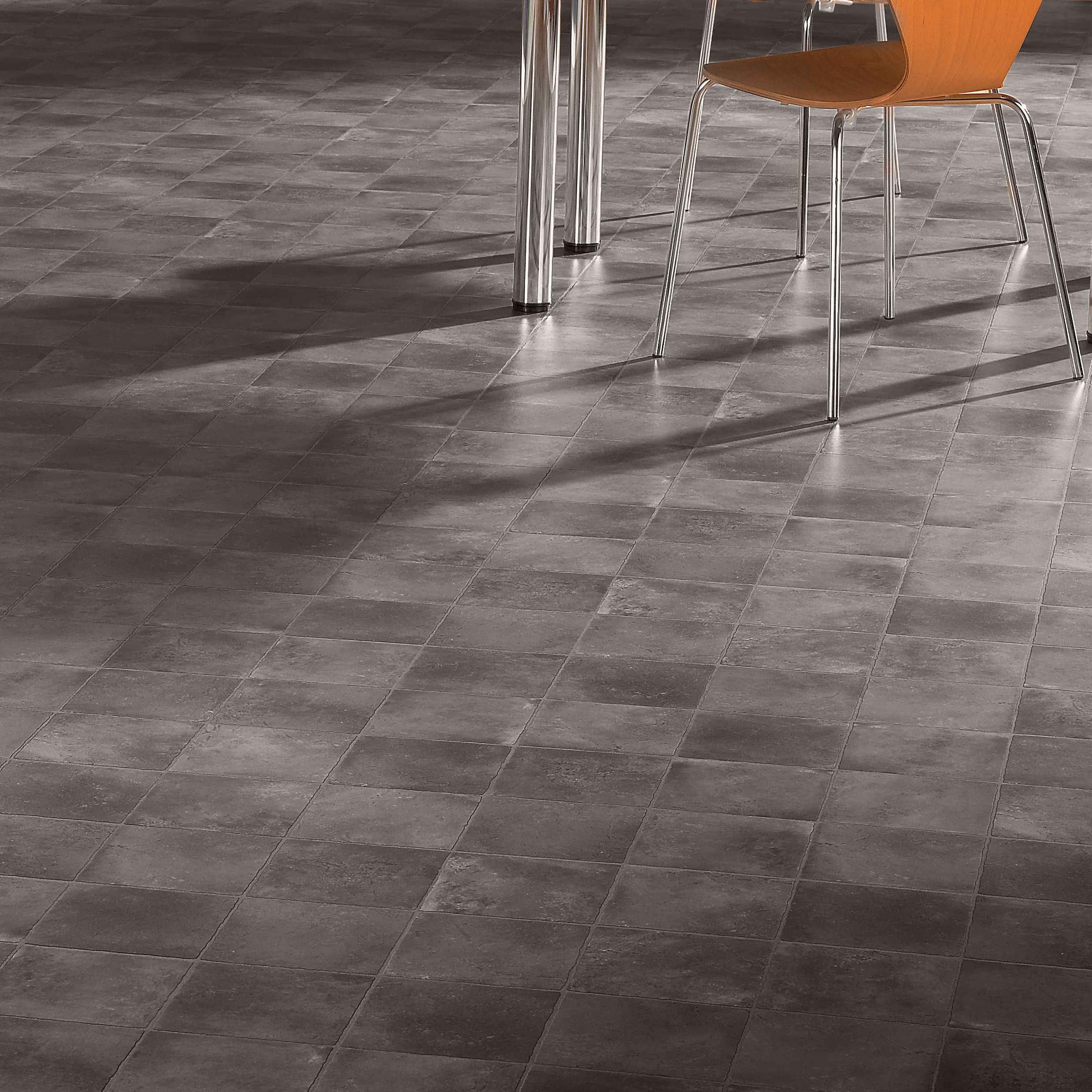 Colours Kennedy Black Tile effect Vinyl flooring, 4m²