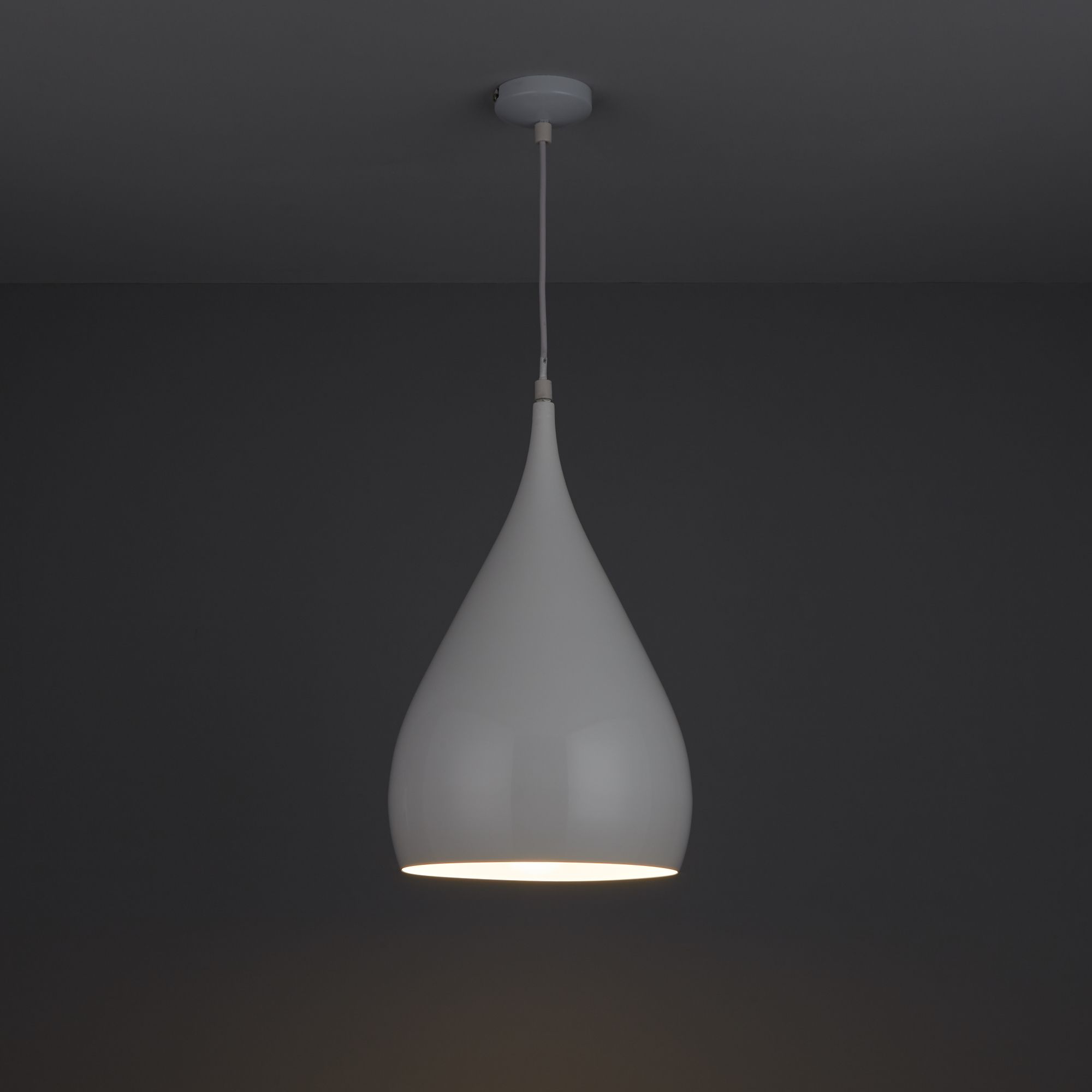 Colours Kinsei Pendant Gloss Metal White Ceiling light