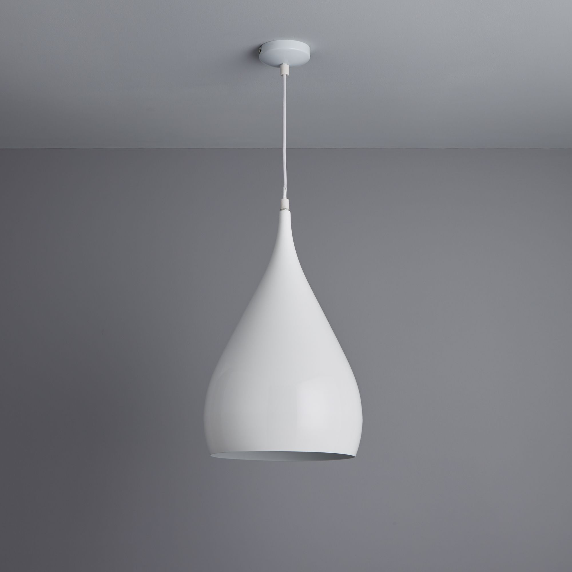 Colours Kinsei Pendant Gloss Metal White Ceiling light