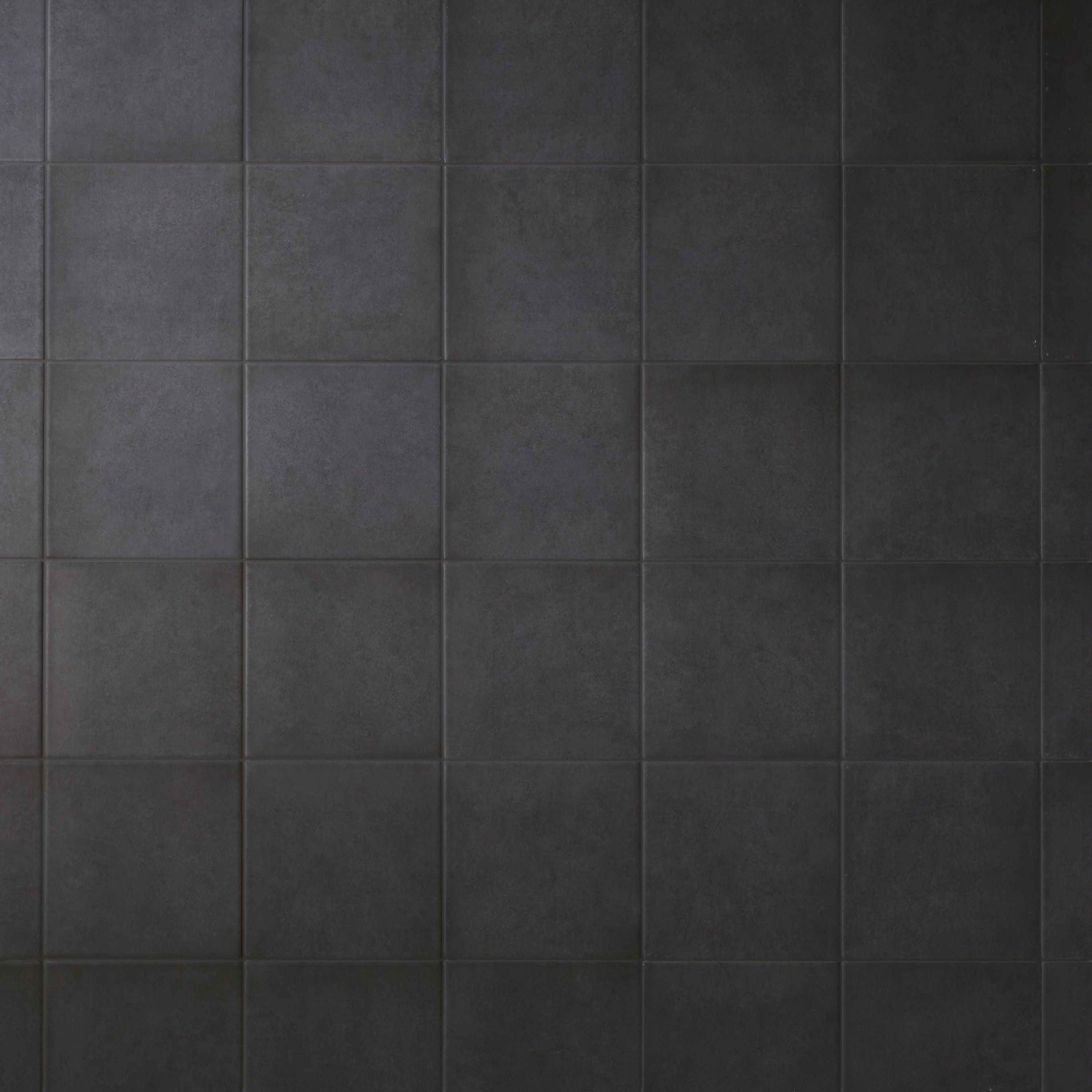 Colours Konkrete Black Matt Stone effect Porcelain Indoor Wall & floor Tile, (L)200mm (W)200mm, 1.36m²