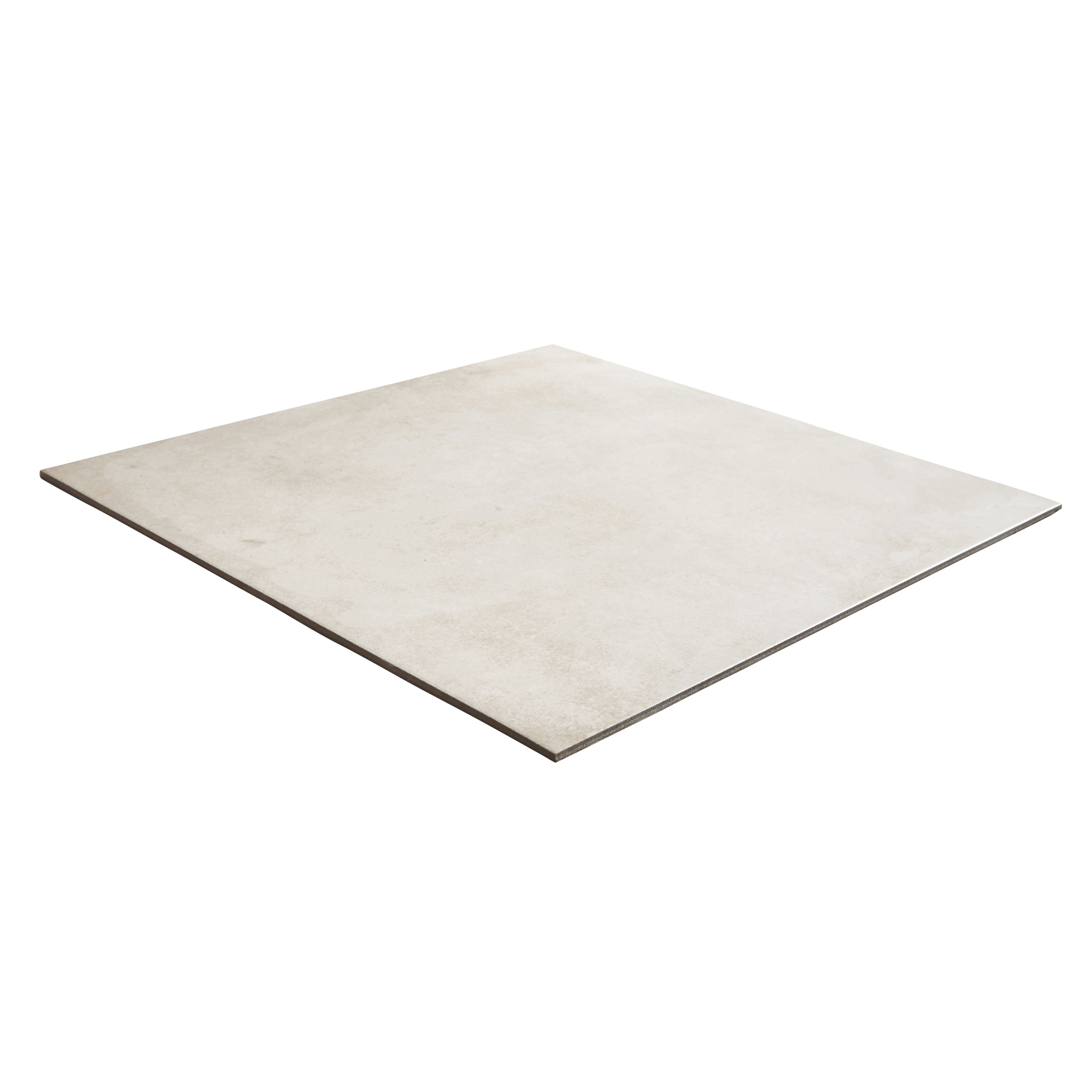 Colours Konkrete Ivory Matt Concrete effect Porcelain Indoor Wall & floor tile, (L)616mm (W)616mm, 1.52m²