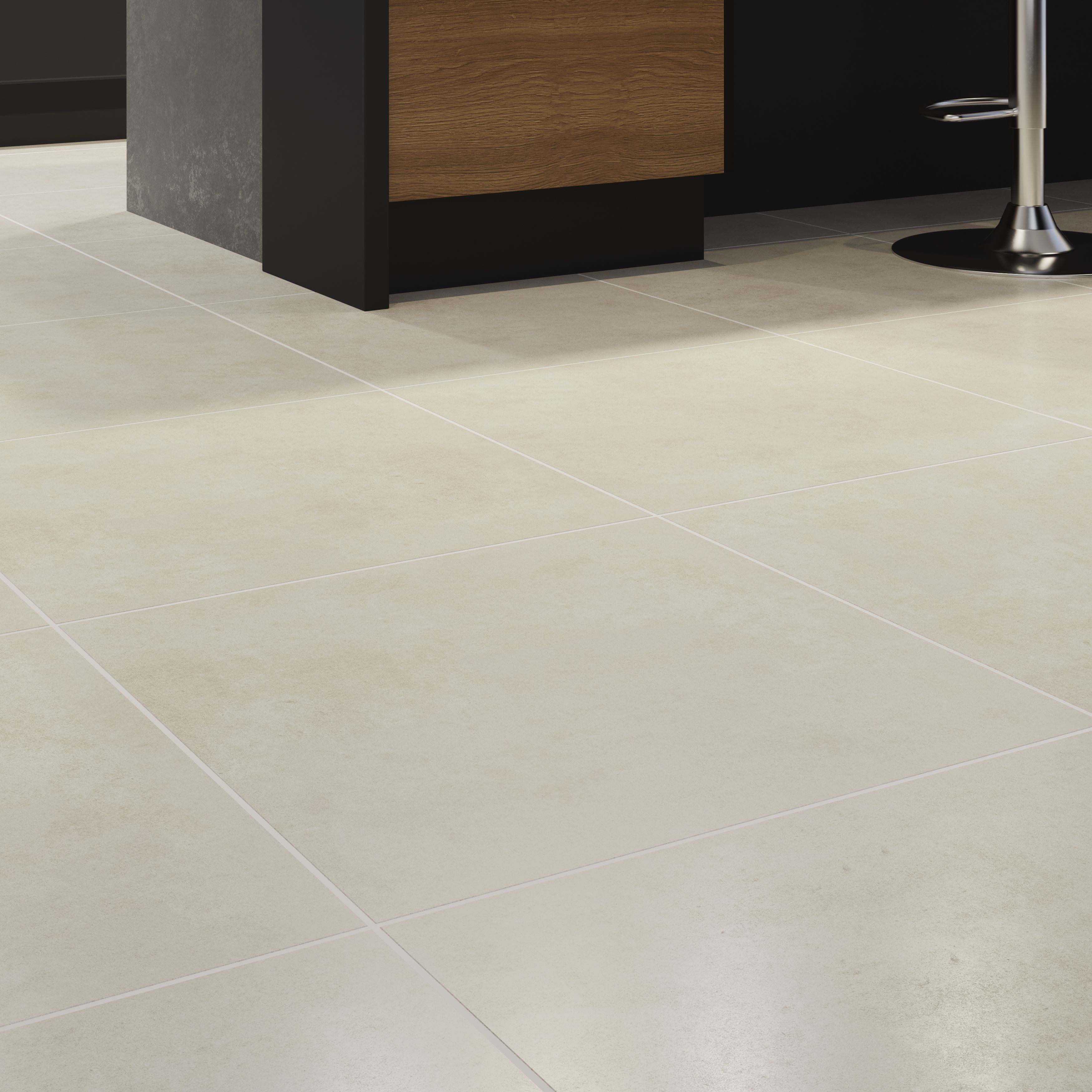 Colours Konkrete Ivory Matt Concrete effect Porcelain Indoor Wall & floor tile - 8