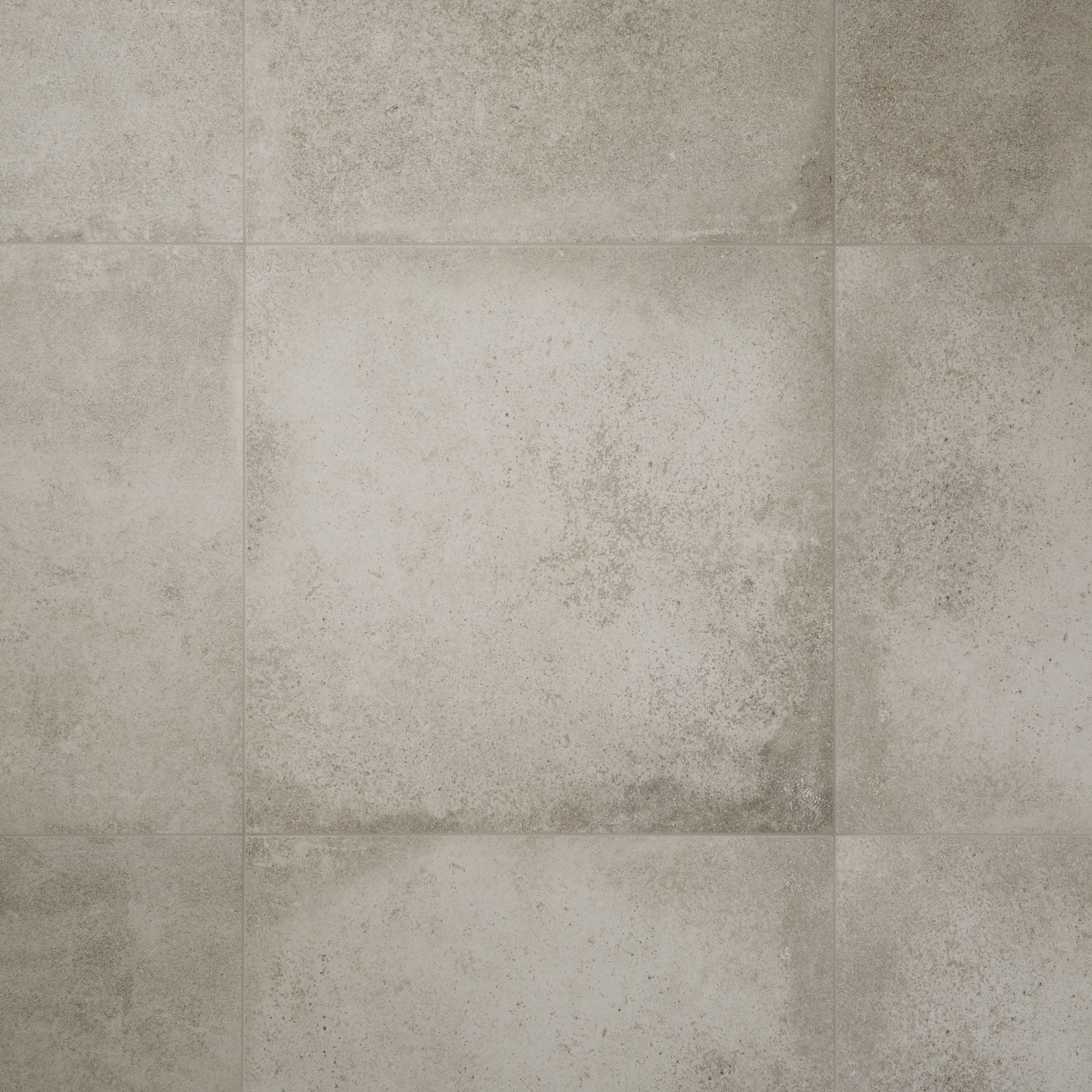 Colours Kontainer Light grey Matt Flat Concrete effect Textured Porcelain Indoor Wall & floor Tile - 11