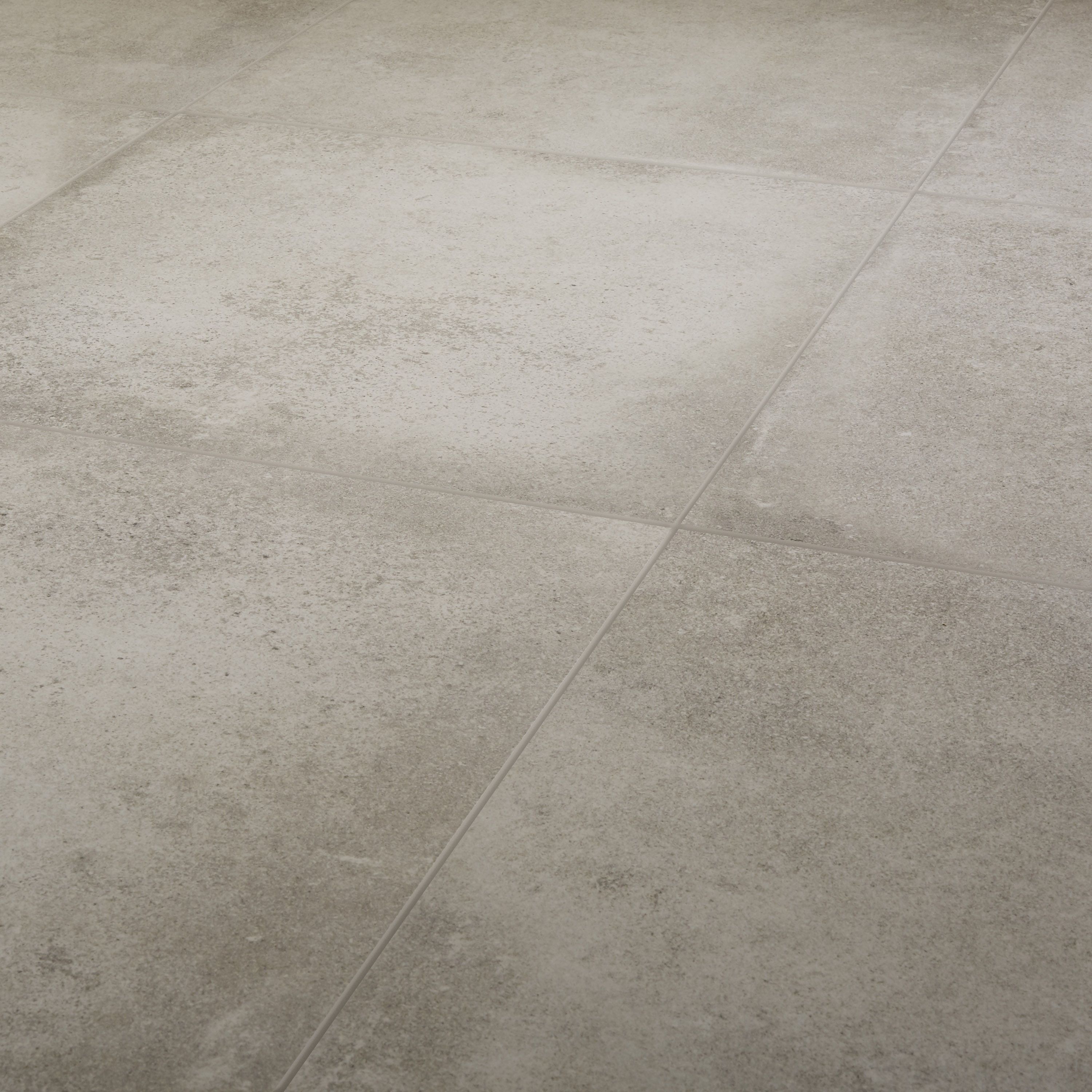 Colours Kontainer Light grey Matt Flat Concrete effect Textured Porcelain Indoor Wall & floor Tile - 10