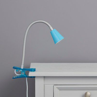 Colours Koro Goose neck Gloss River blue Clip-on desk lamp