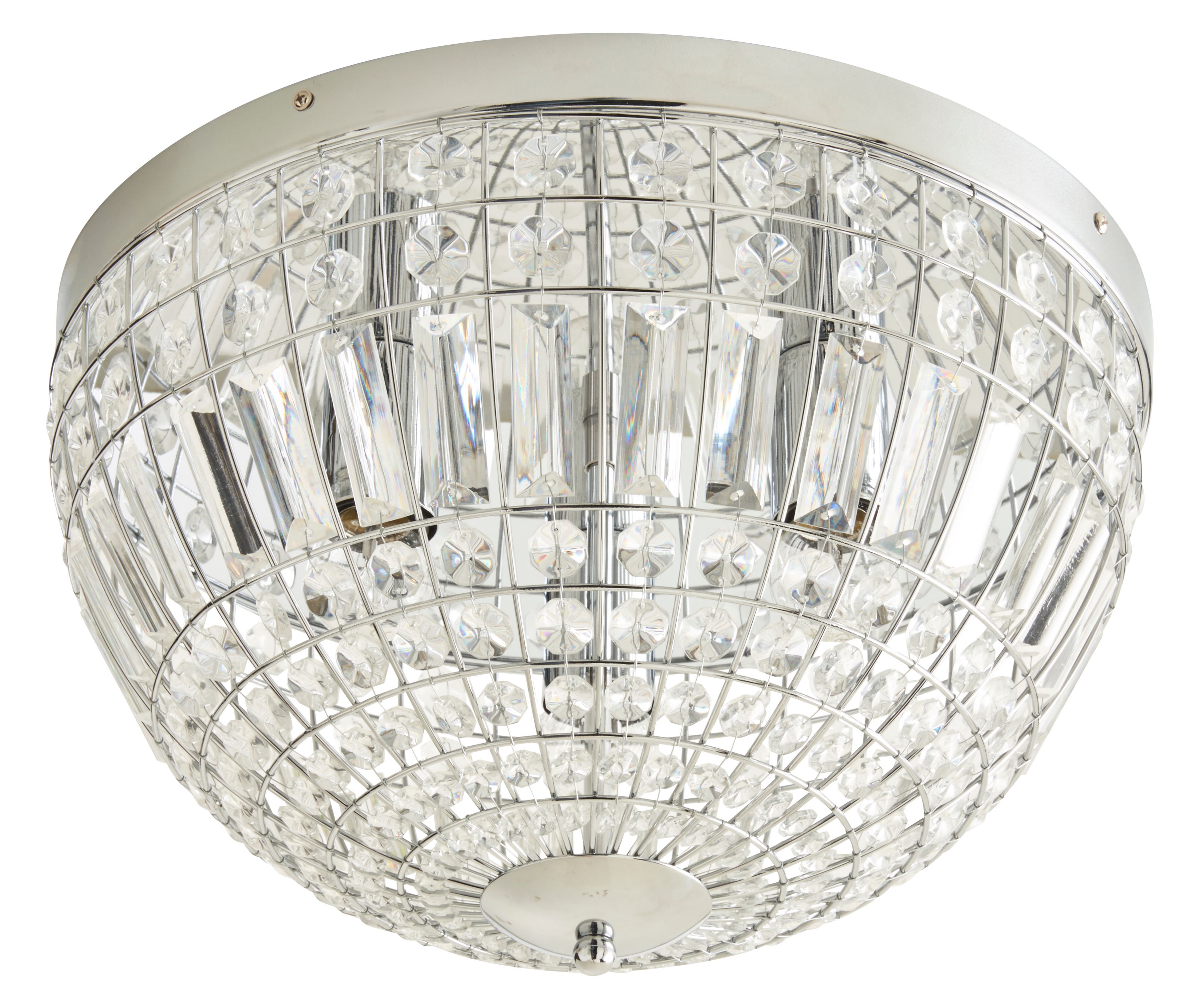 Colours Kryos Brushed Glass & metal Chrome effect 3 Lamp Ceiling light