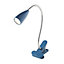 Colours Kulm Matt Blue LED Clip-on desk lamp