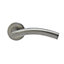 Colours Lagow Satin Nickel effect Stainless steel Curved Latch Push-on rose Door handle (L)132mm, Pair