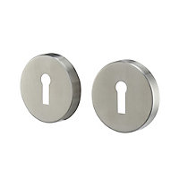Colours Lagow Satin Nickel effect Stainless steel Round Door escutcheon (Dia)53mm, Pack of 2
