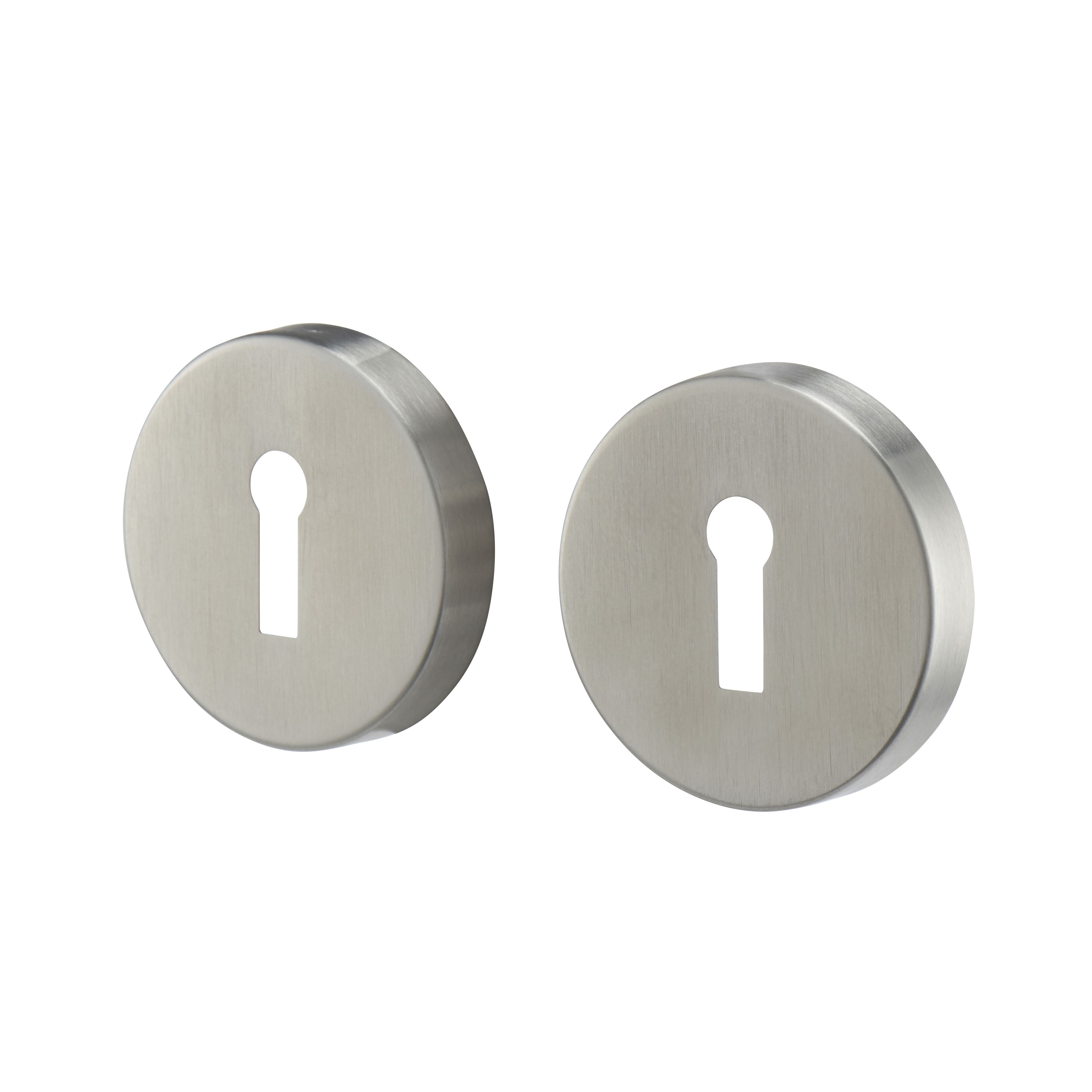 Colours Lagow Satin Nickel Effect Stainless Steel Round Door Escutcheon Dia53mm Pack Of 2 8305