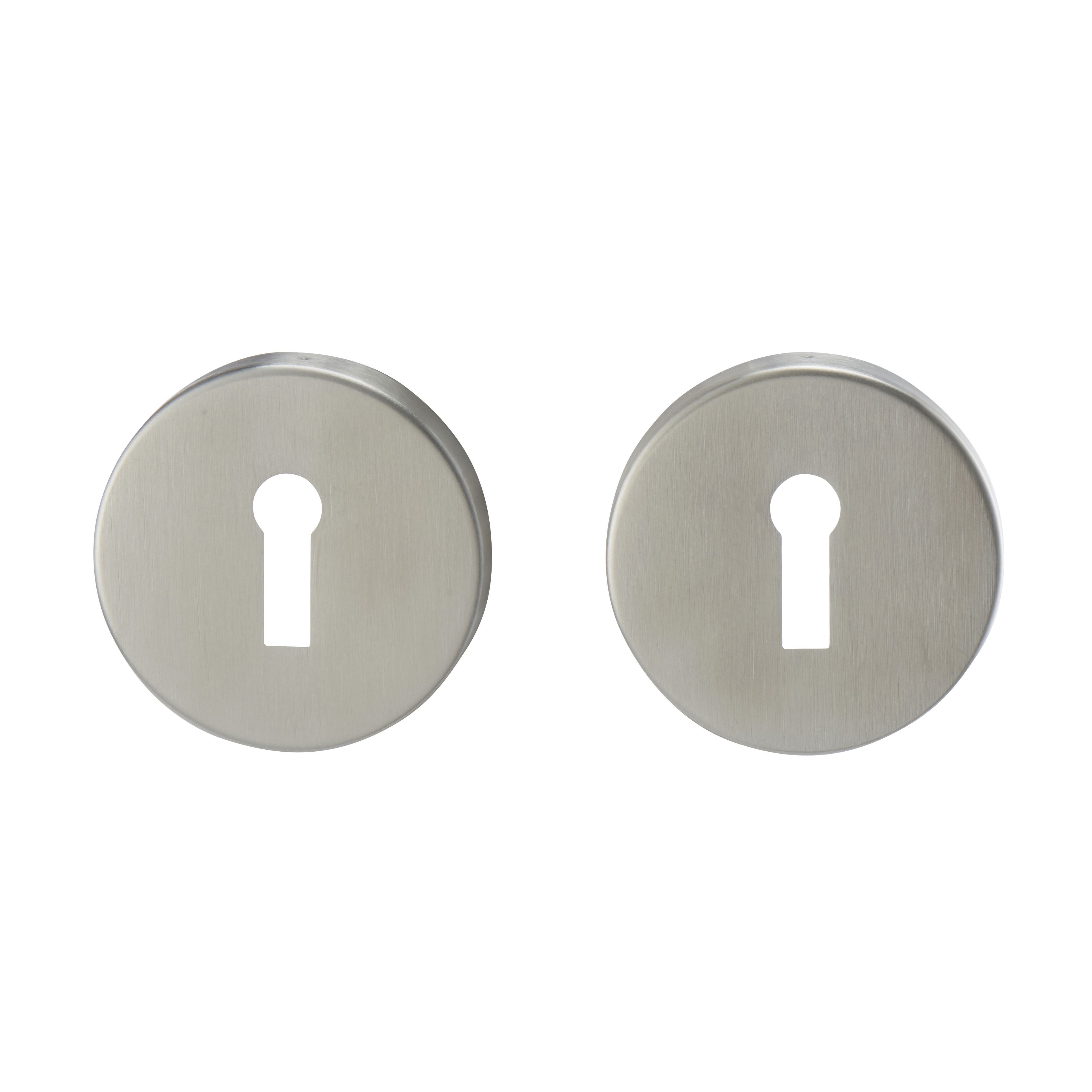 Colours Lagow Satin Nickel effect Stainless steel Round Door escutcheon (Dia)53mm, Pack of 2