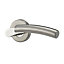Colours Lannion Chrome effect Stainless steel Curved Latch Push-on rose Door handle (L)128.1mm, Pair
