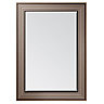 Colours Laverna Brown Silver effect Ridged Rectangular Wall-mounted Framed Mirror, (H)107cm (W)76cm