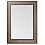Colours Laverna Brown Silver effect Ridged Rectangular Wall-mounted Framed Mirror, (H)107cm (W)76cm