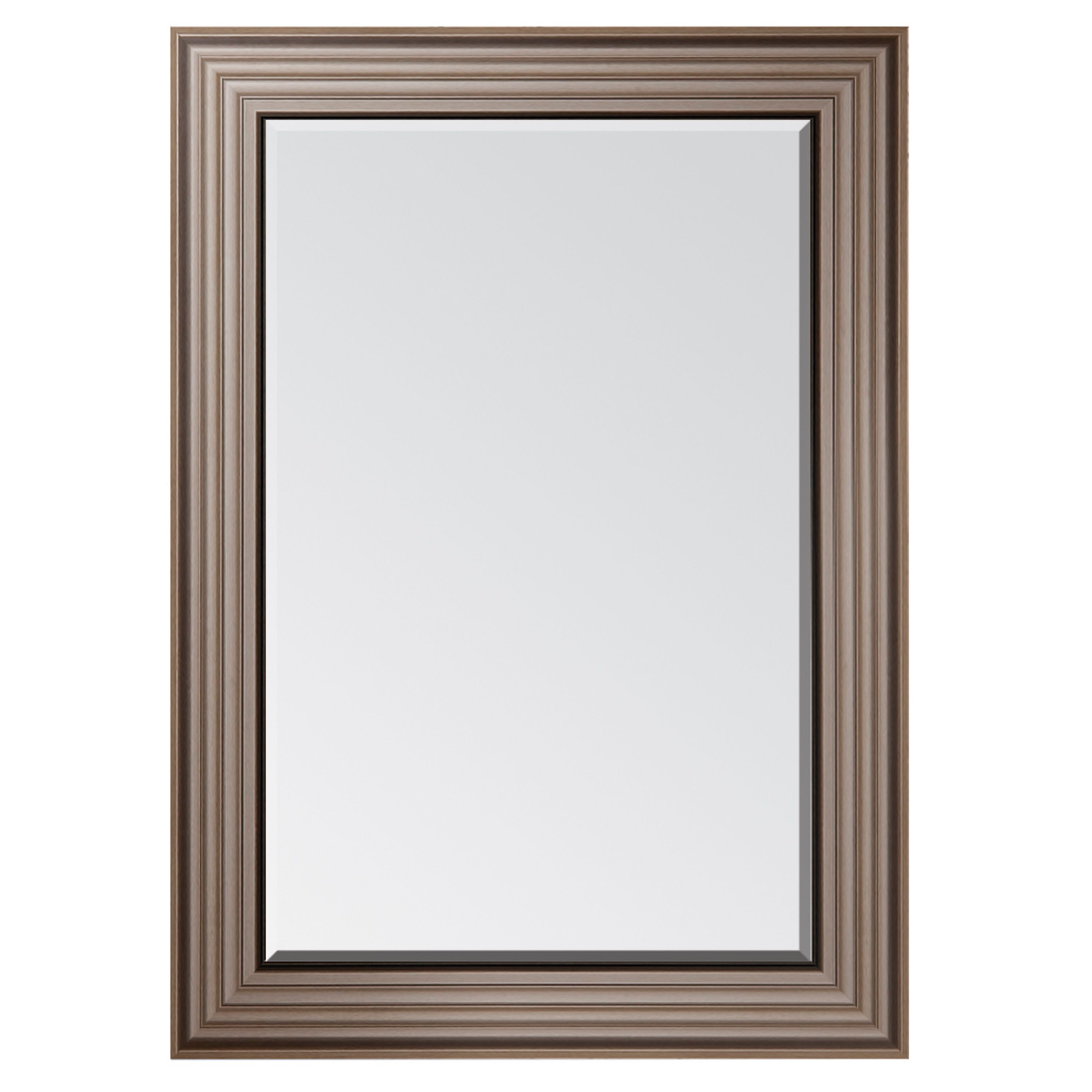 Colours Laverna Brown Silver effect Ridged Rectangular Wall-mounted ...
