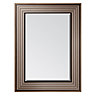 Colours Laverna Brown Silver effect Ridged Rectangular Wall-mounted Framed Mirror, (H)82cm (W)62cm