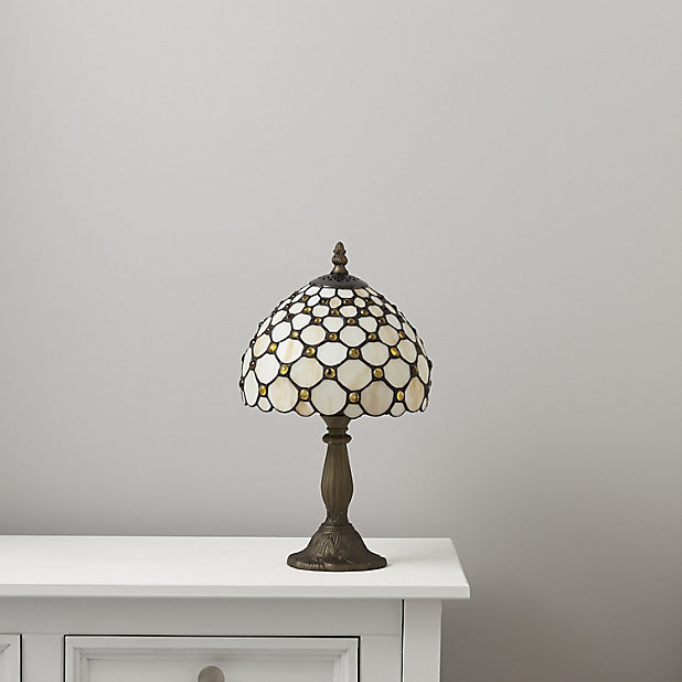 Colours Layla Antique Amber Effect, Layla Resin Table Lamp Grey