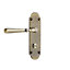 Colours Leba Antique brass effect Steel Straight Bathroom Door handle (L)116mm