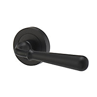Colours Leba Black Iron effect Aluminium Straight Latch Door handle (L)116mm