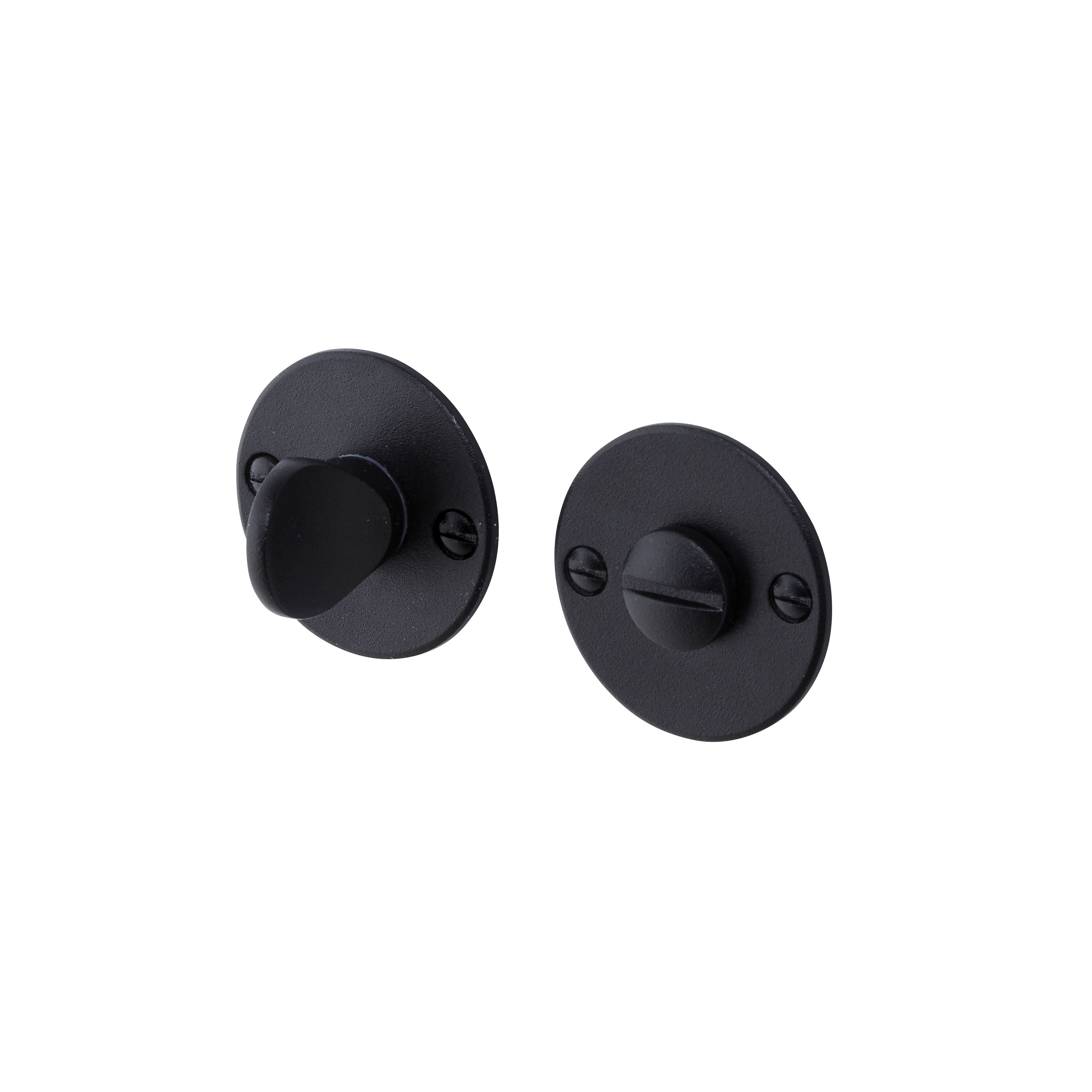 Colours Leba Black Zamak Bathroom Turn & release lock (Dia)48mm | DIY ...