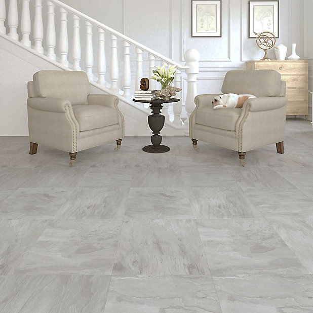 Colours Leggiero Light Grey Slate, White Slate Tile Effect Laminate Flooring