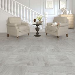 Colours Leggiero Light grey Slate effect Laminate Flooring, 1.86m² Pack of 4