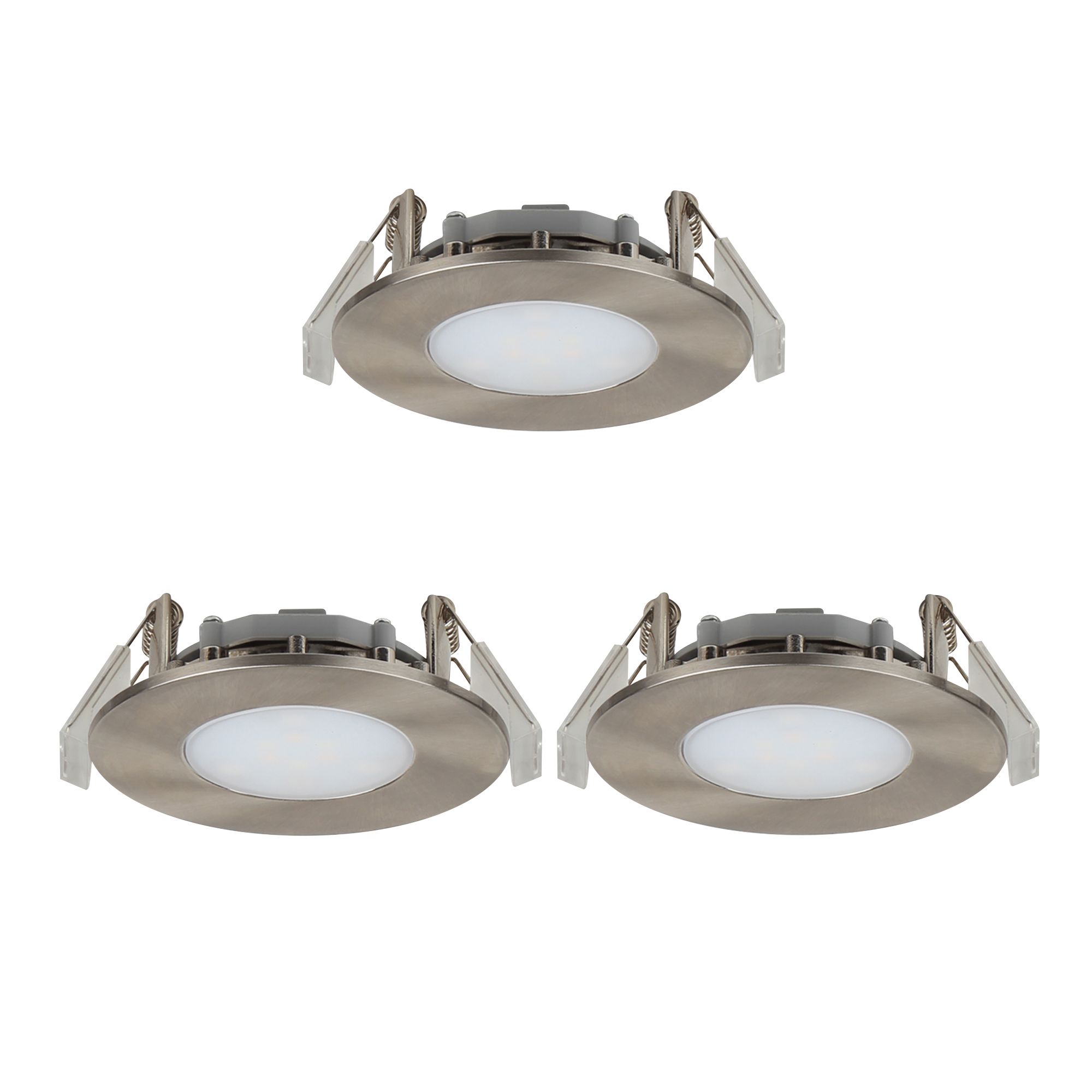 Colours Lemeta Silver Chrome effect Non-adjustable LED RGB & warm white to cool white Downlight 5.5W IP65, Pack of 3