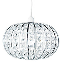 Colours Leona Silver effect Beaded Light shade (D)270mm