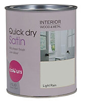 Colours Light rain Satin Metal & wood paint, 0.75L