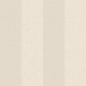 Colours Linen Natural Stripe Fabric effect Embossed Wallpaper