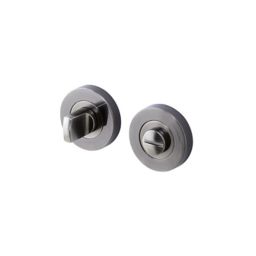 Colours Liw Black Stainless steel Bathroom Turn & release lock (Dia)51mm, Pack of 1