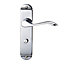 Colours Lyse Polished Chrome effect Brass Scroll Bathroom Door handle (L)112mm